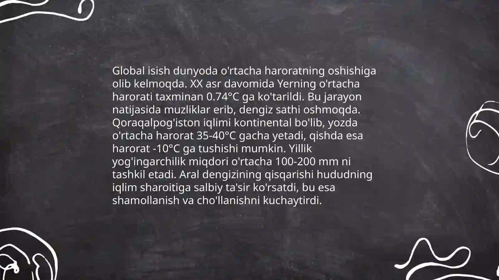 Iqlim o'zgarishlari va uning aholiga ta'sirining GAT tahlili 4