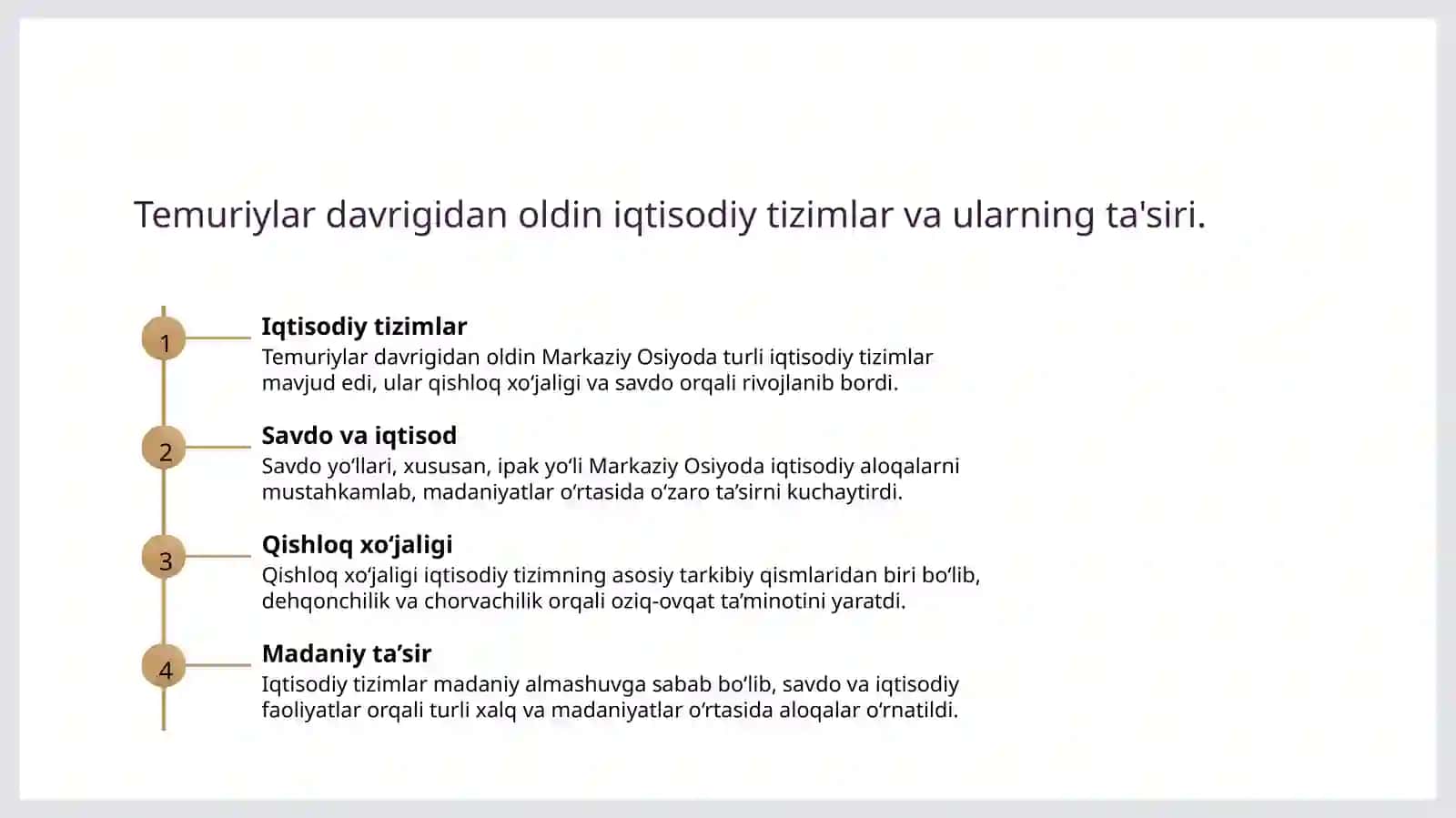 Õrto osiyoda Temuriylar davrigacha bõlgan iqtisodiy ģoyalar 4