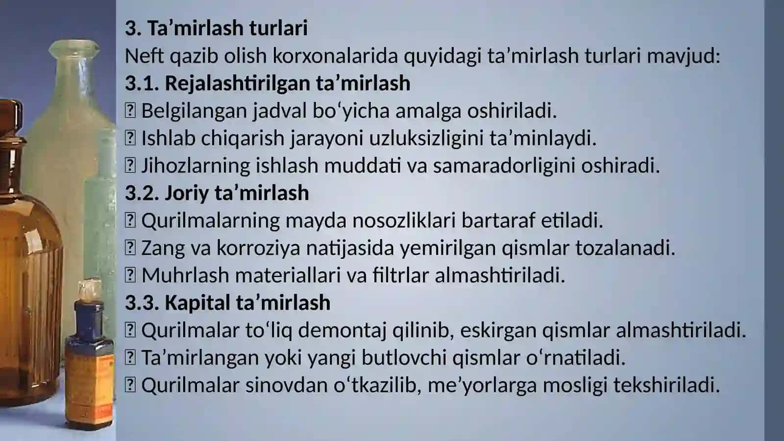 Neftni qazib olish korxonalari qurilmalarini ta'mirlash 4