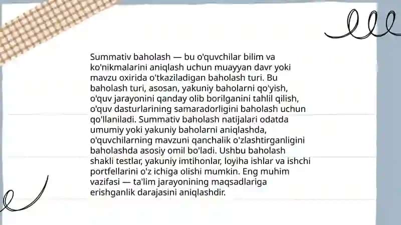 Formativ baholash 4