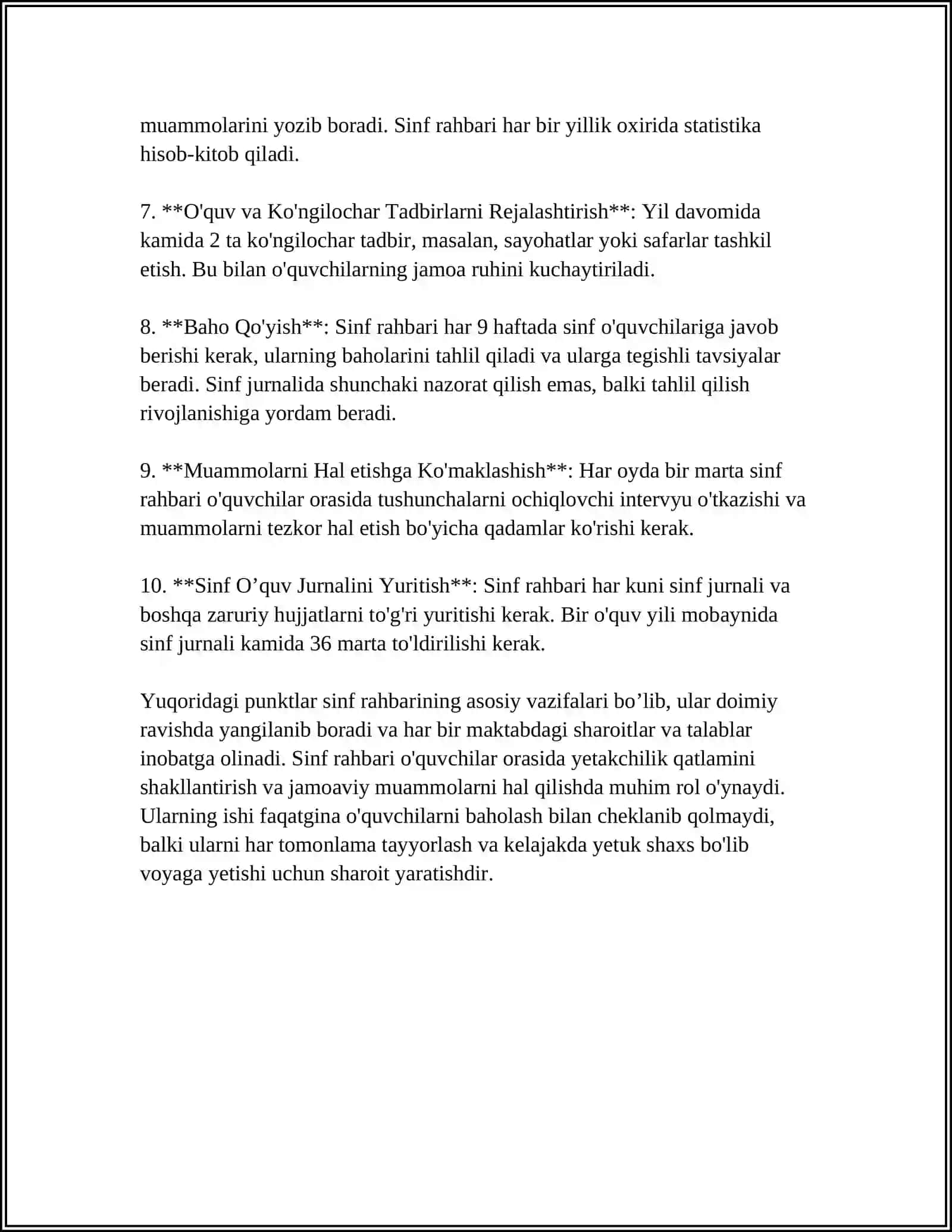 MAKTABDAGI TARBIYAVIY ISHLAR TIZIMIDA SINF RAHBARINING FAOLIYATI 4