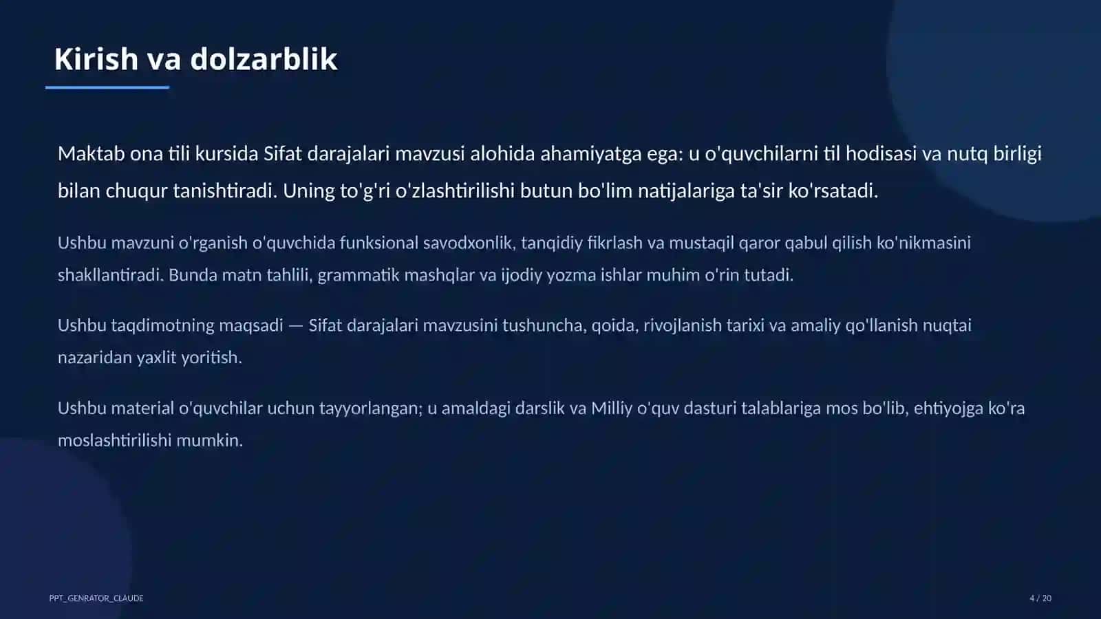 Sifat darajalari (6-sinf) 4