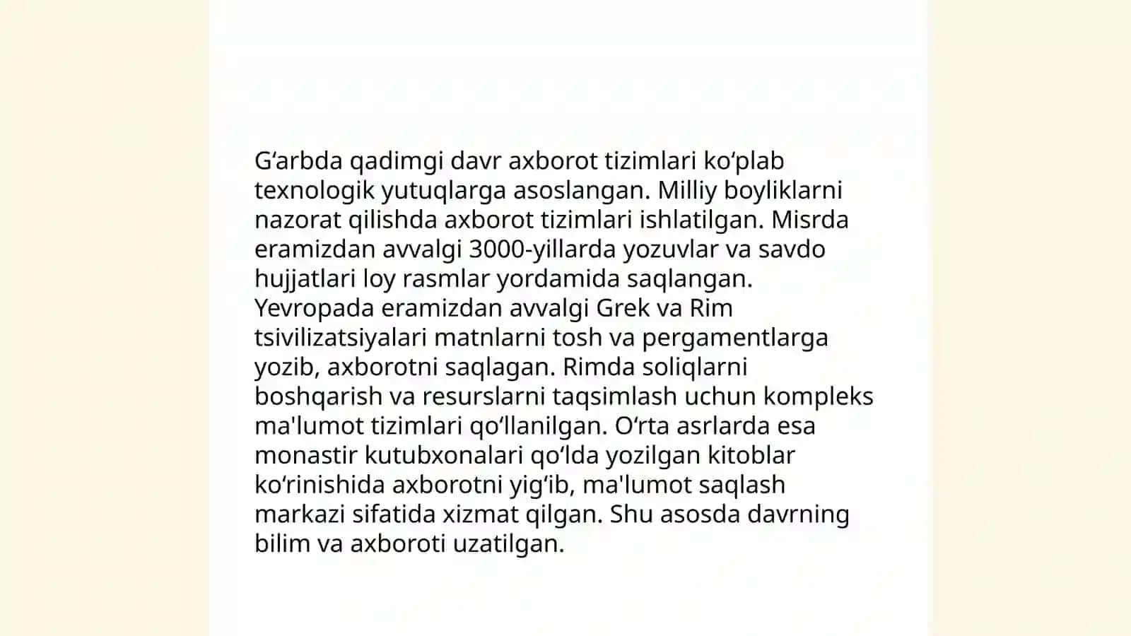 Qadimgi Sharq va G‘arbda Mediasavodxonlik va Axborot Almashinuv 4