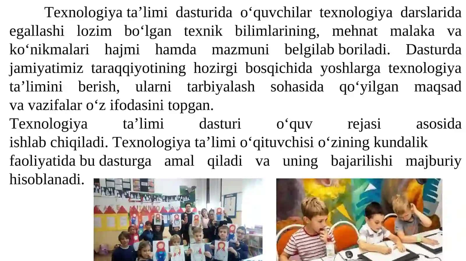 Texnologiya ta'limining mazmuni. Texnologiya ta'limining shakl va metodlari 4