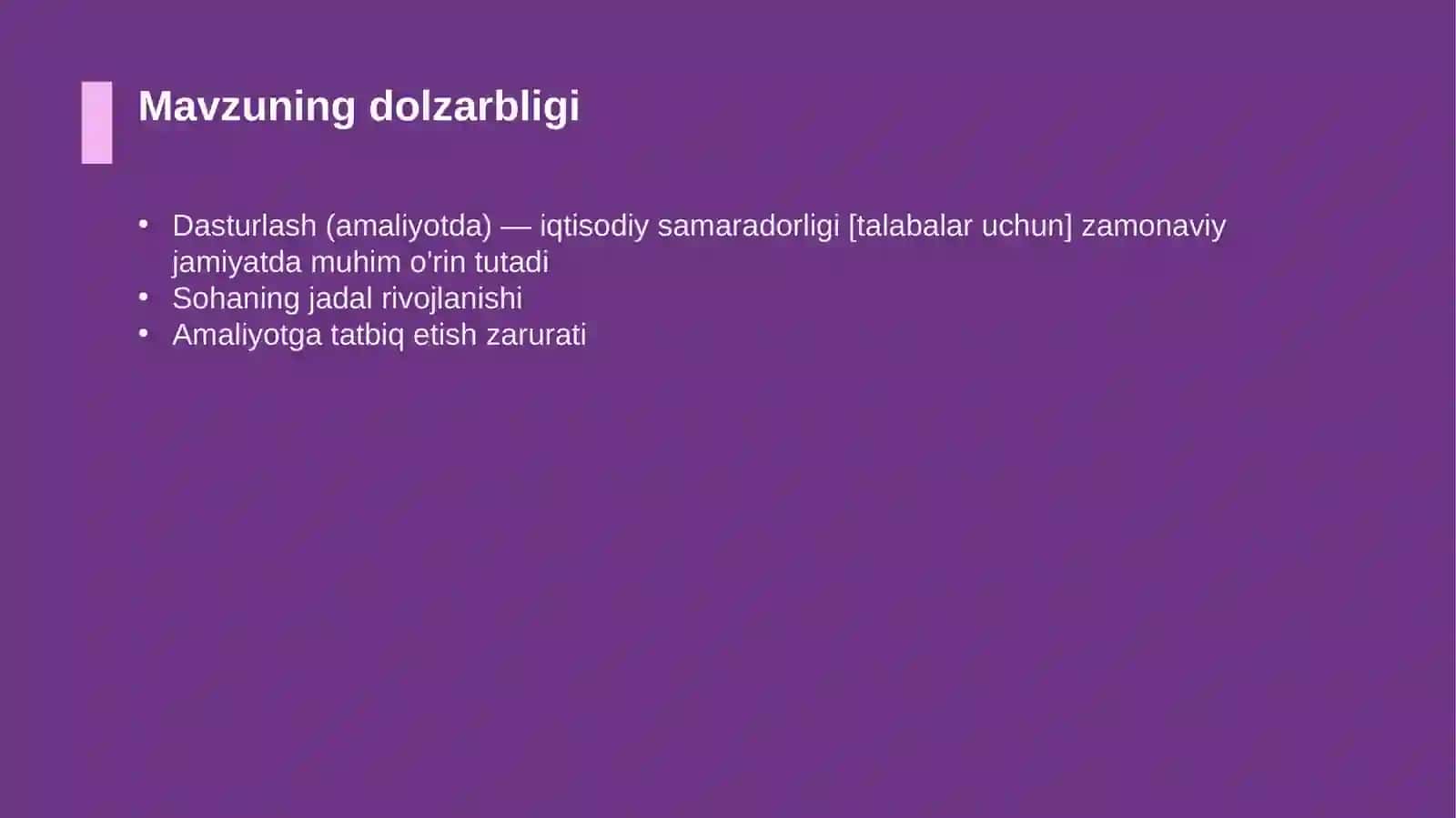Dasturlash (amaliyotda) — iqtisodiy samaradorligi [talabalar uchun] 4