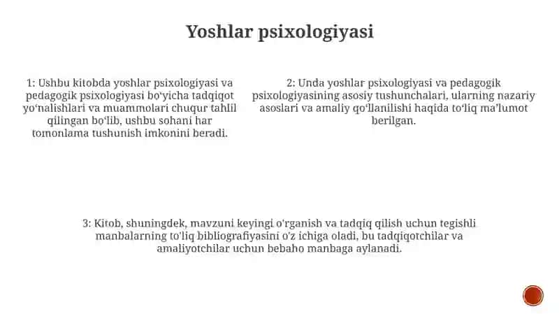 Yosh Va Pedagogik Psixologiya Faning Tadqiqot Sohasi Va Muammolari Doirasida Manbalar Bn Tanishish Tushunchar Taxlili Leyla 4