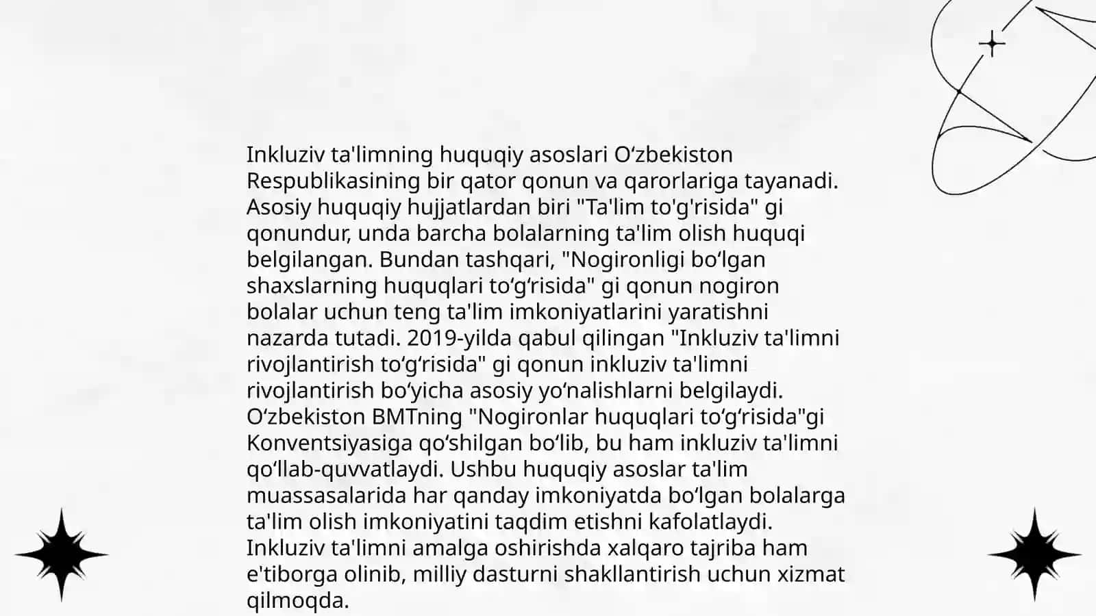Inkluzif ta'limning mohiyati va uning barcha uchun ochiqligi Nabiyeva Nozima 4