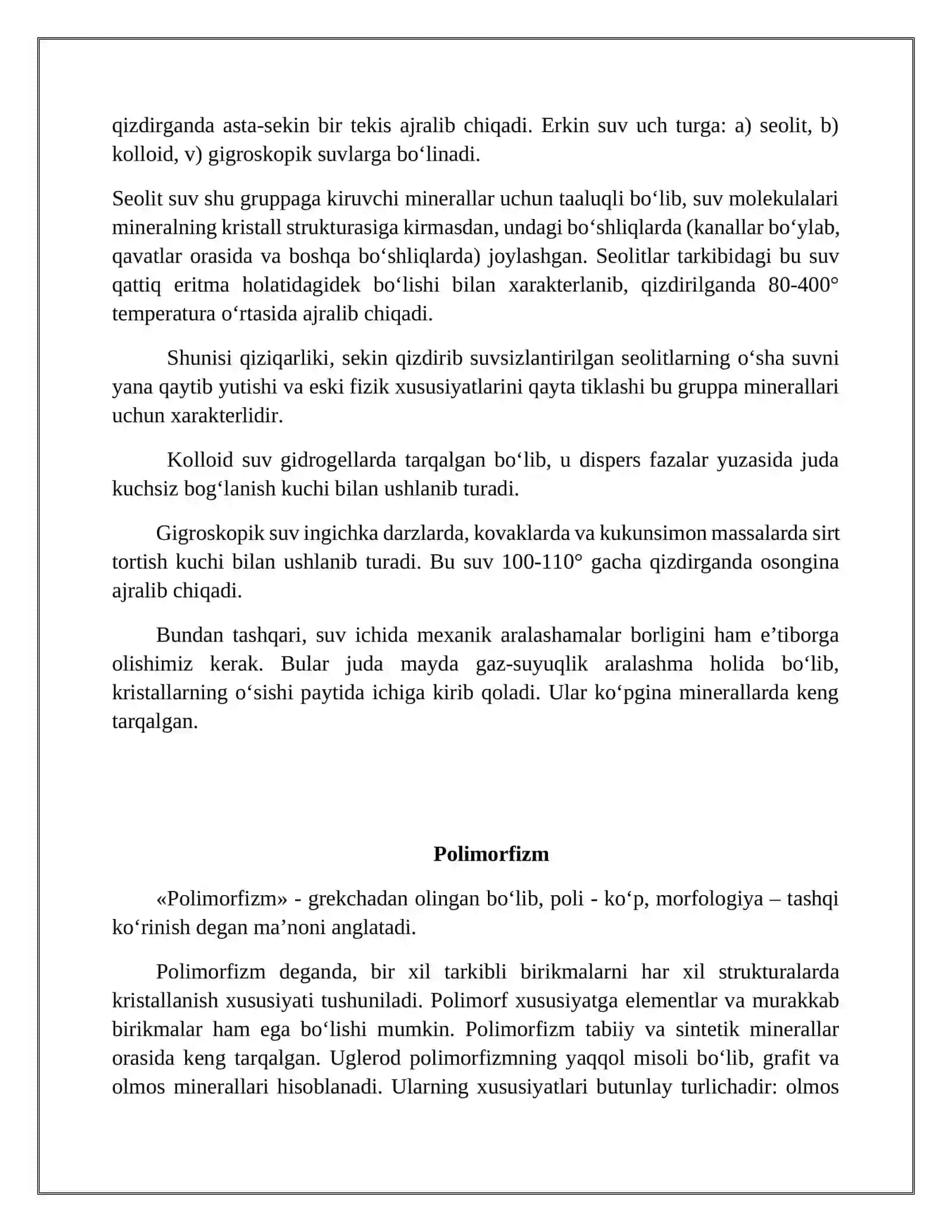 Kristallokimyo. Minerallarning kimyoviy tarkibi, tuzilishi va morfologiyasi 4