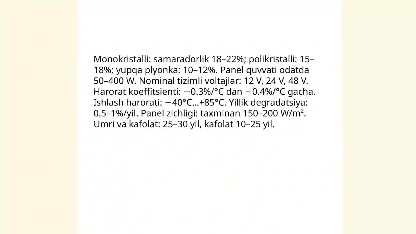Quyosh paneli yordamida kichik quvvatli elektr taʼminot manbai yaratish 4
