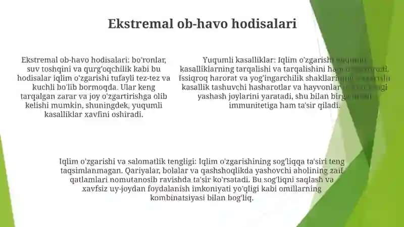 Kasalliklarni Global Tashvishi.Iqlim O'Zgarishlarining Tibbiy Oqibatlari 4