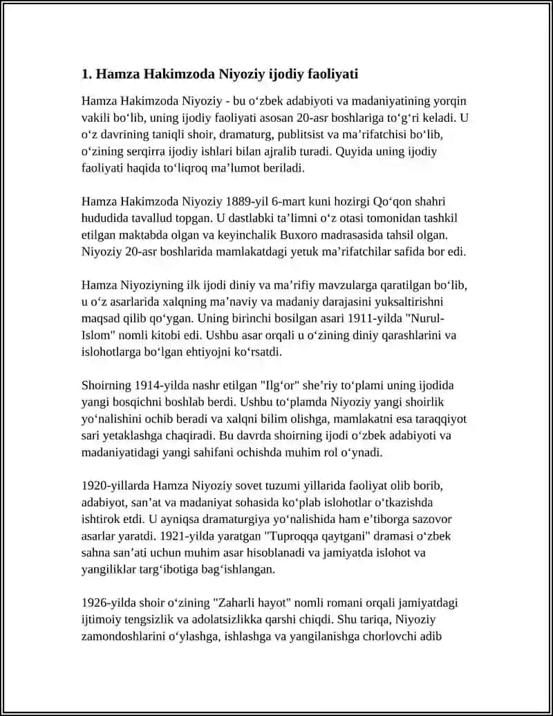 HAMZA IJODI: LIRIKASI, NASRI VA DRAMATURGIYASI 4