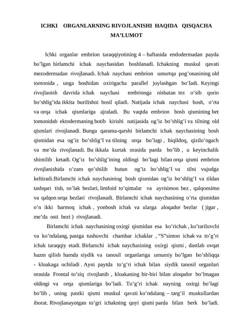 Ichki a'zolar anatomiyasi 4