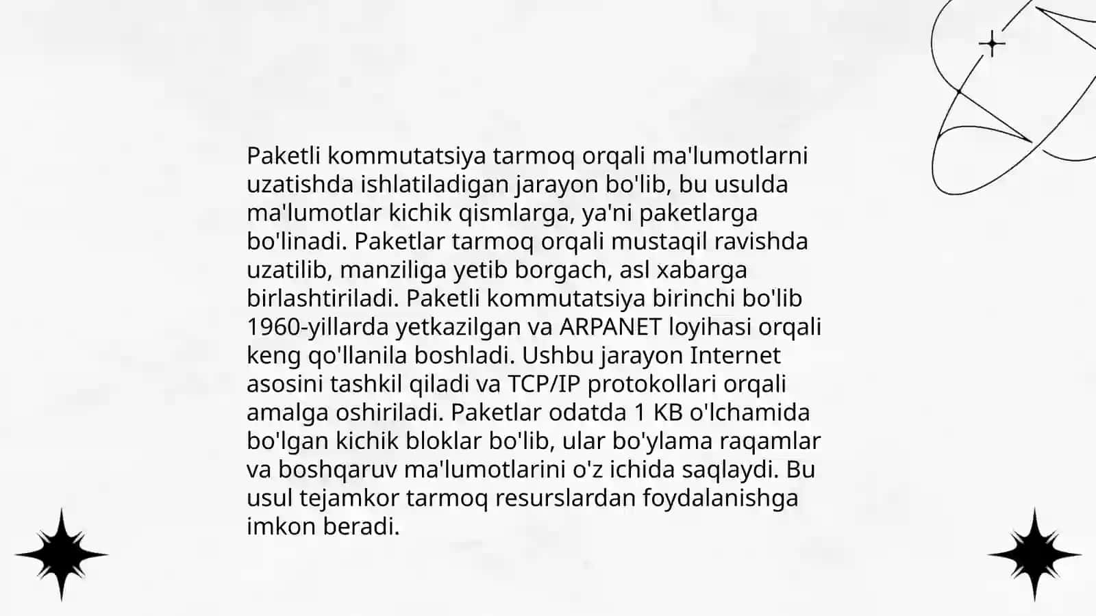 Komutatsiya jarayoni tarifi Paketli komutatsiya tarifi afzalliklari va kamchiliklari, Virtual va deytagramma rejalari 4
