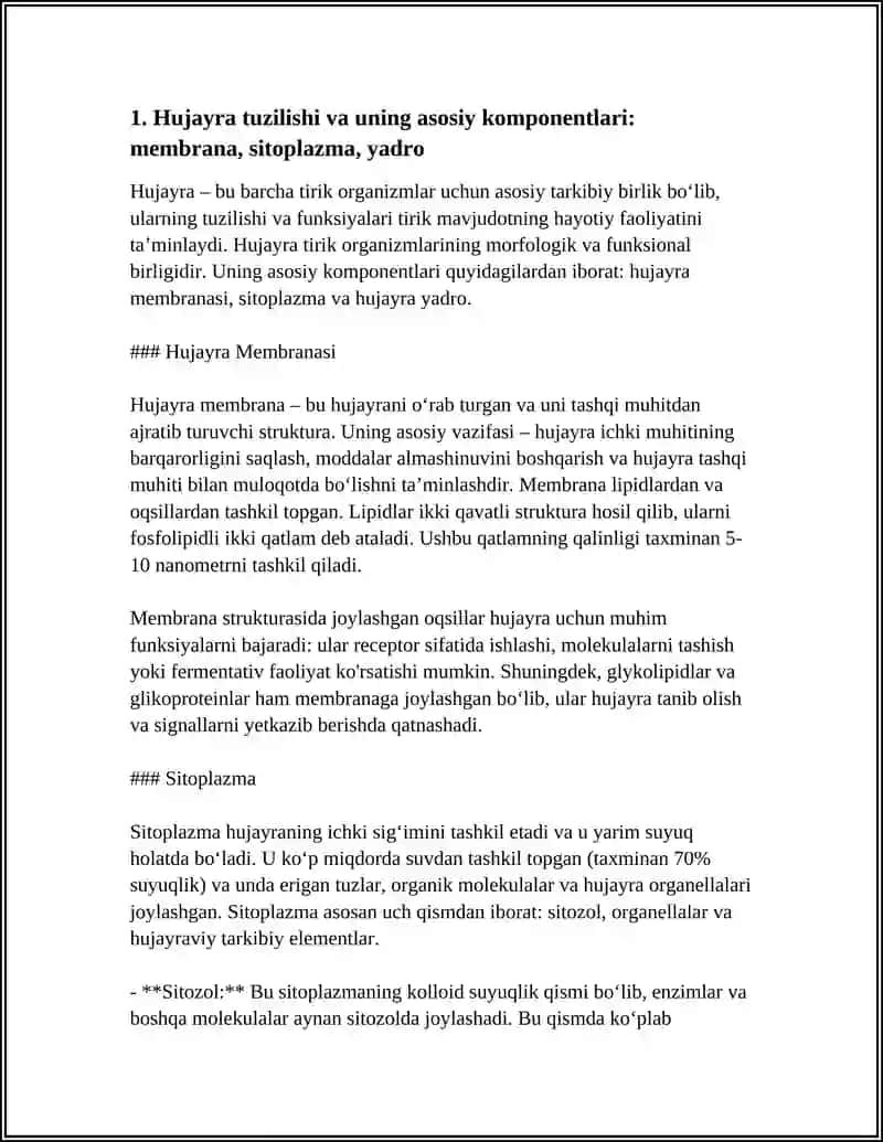 HUJAYRA TUZULISHI. HUJAYRA NAZARIYASI. HAYVON VA ODAM XROMOSOMALARINING MORFOFUNKSIONAL XARAKTERISTIKASI 4