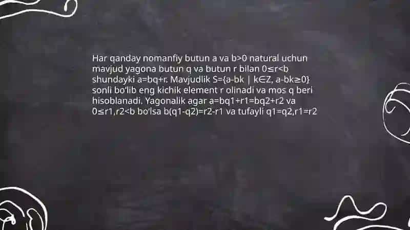 Nomanfiy butun sonni natural songa bo'lishning tarifi 4