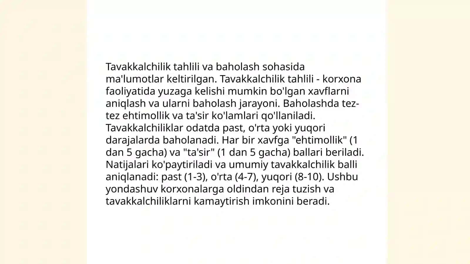 Biznesda tavakkalchilikni boshqarish 4