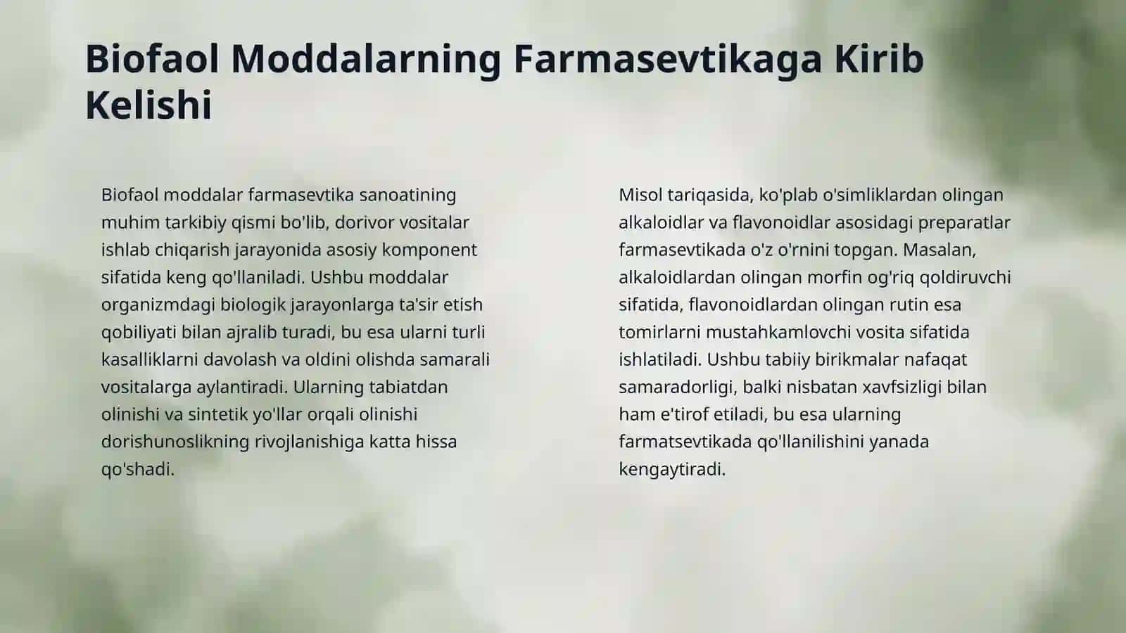 Farmasevtika sanoatida biofaol moddalar 4
