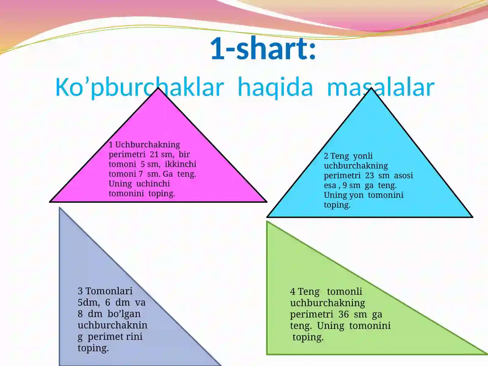 Qiziqarlimatematika to’garak mashg'uloti 4
