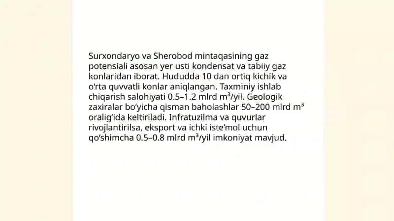 Gaz Sanoatining Istiqbolli Hududlari 4