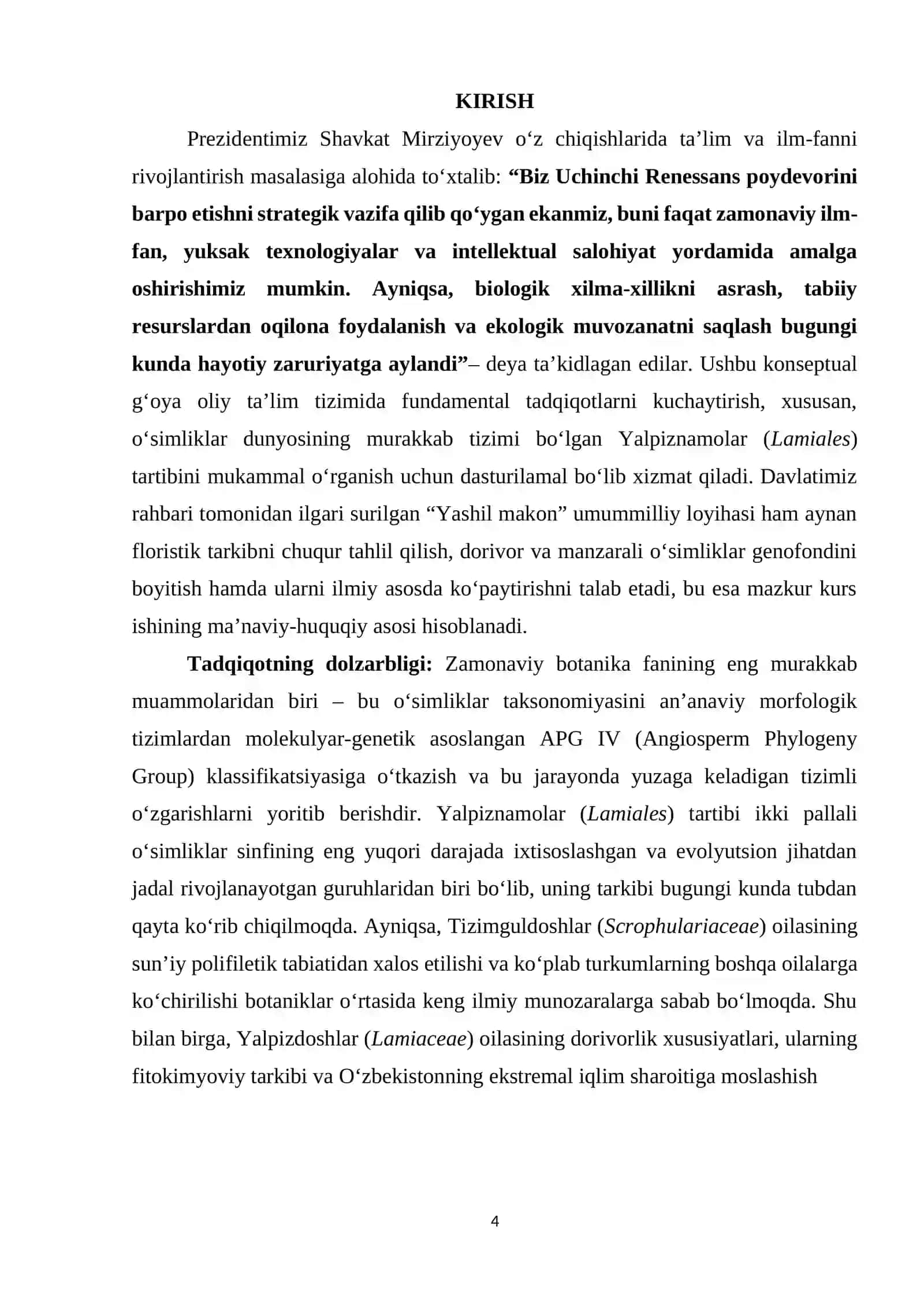 "YALPIZNAMOLAR QABILASI. QABILAGA KIRUVCHI OILALAR (TIZIMGULDOSHLAR, YALPIZDOSHLAR) HAQIDA" 4