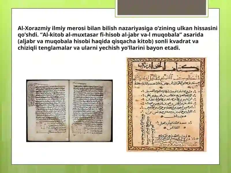 Al-Xorazmiyning matematika fanining rivojlanishi 4