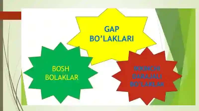 GAP BO'LAKLARI SANALMAYDIGAN BIRLIKLAR 4