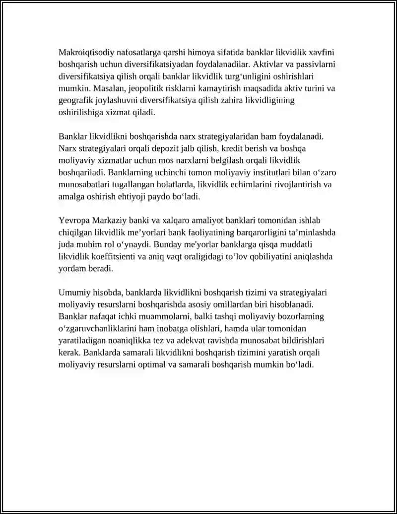 BANKLAR FAOLIYATIDA MOLIYAVIY RESURSLARNI BOSHQARISH 4