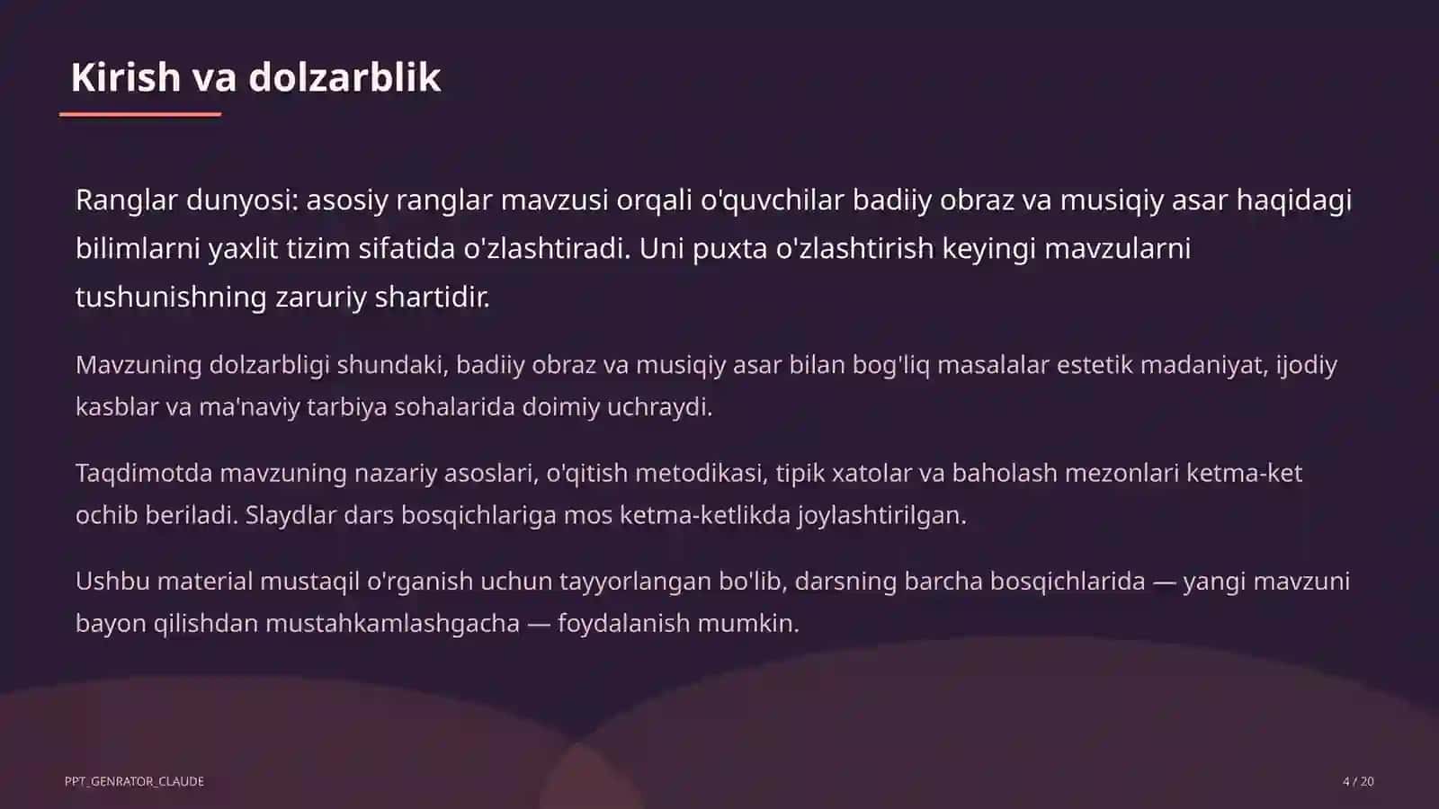 Ranglar dunyosi: asosiy ranglar (1-sinf) 4