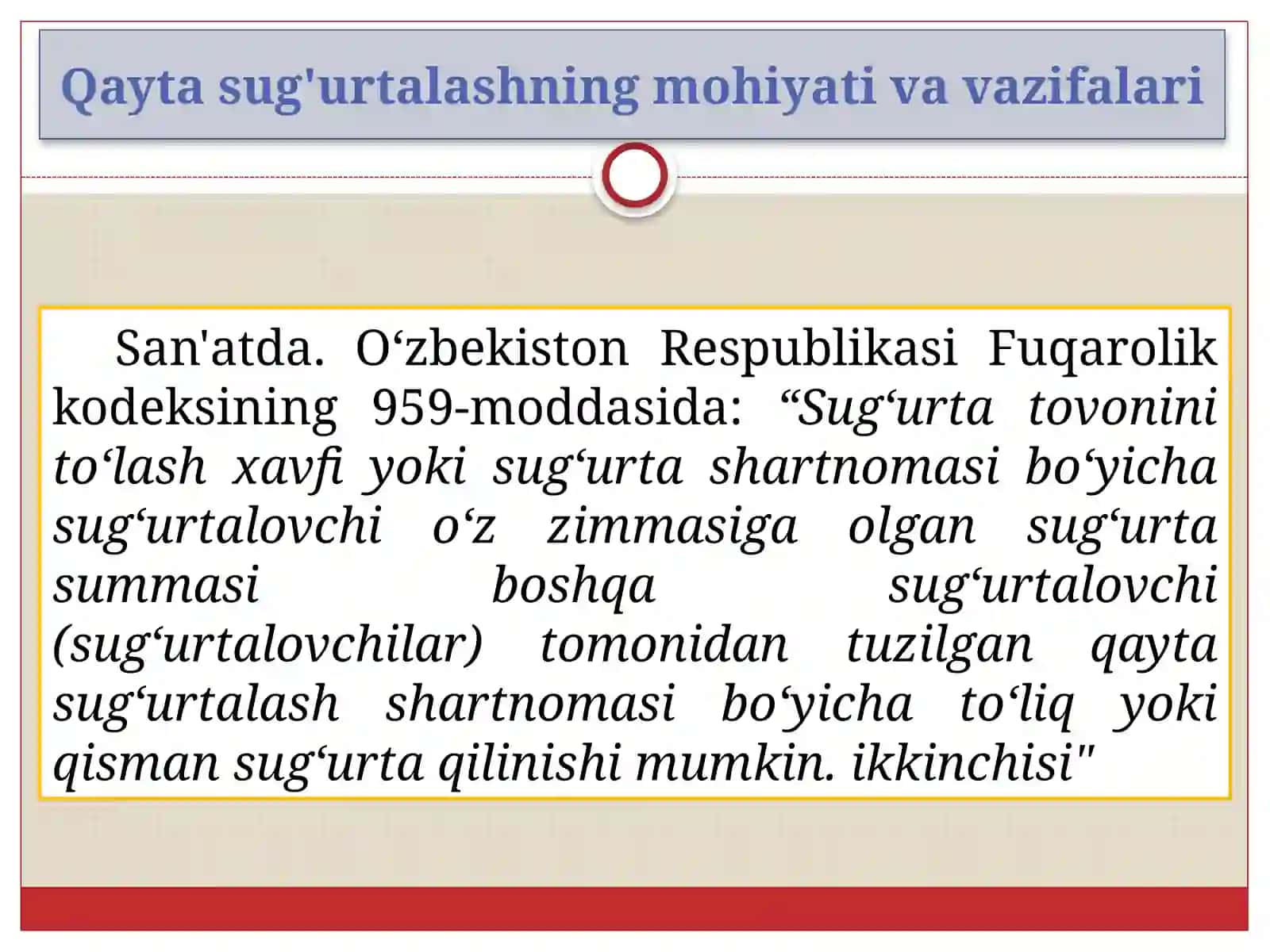 Qayta sug'urtalash asoslari 4