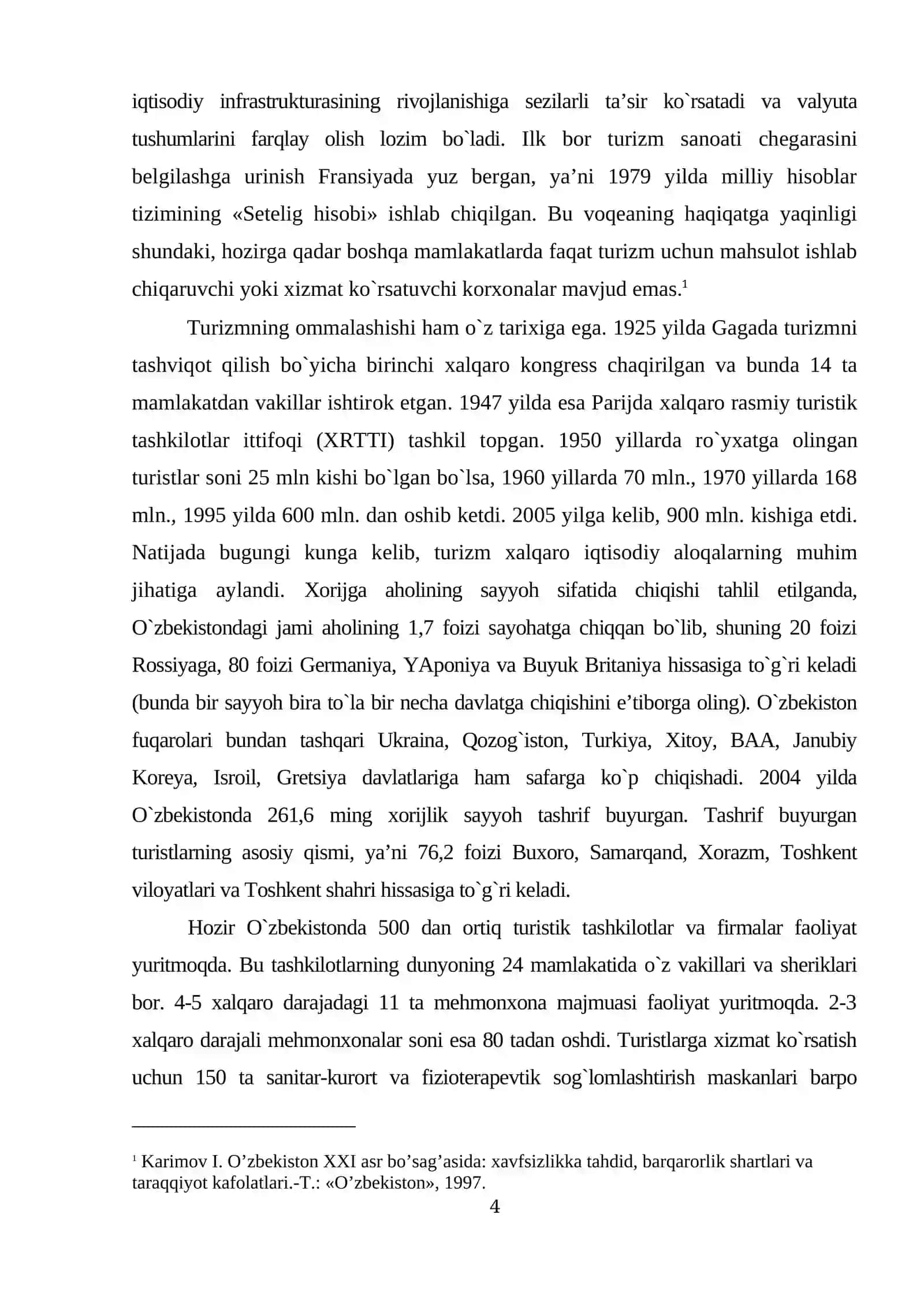 Jahon turizm resurslari, ularning turlari va uni joylashtirishning geografik omillari 4