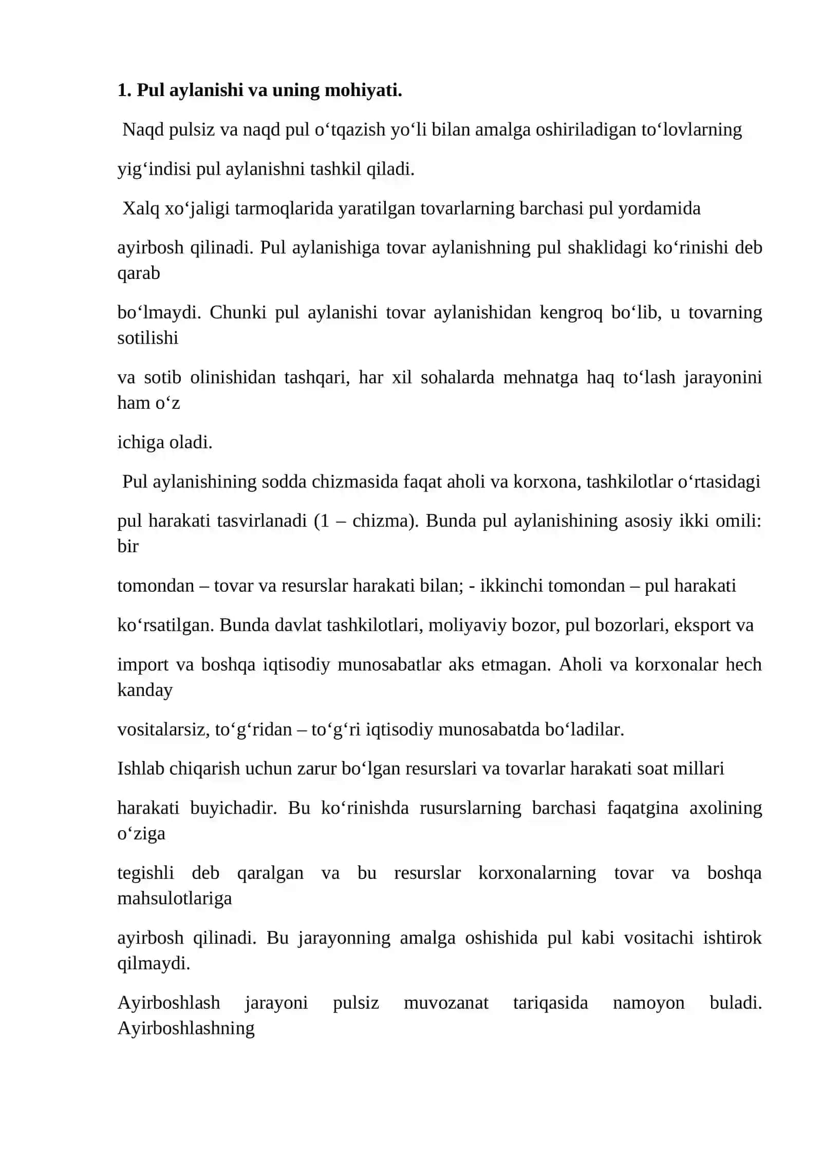 Pul aylanishi, uning tuzilishi va pul aylanishini rivojlantirish 4