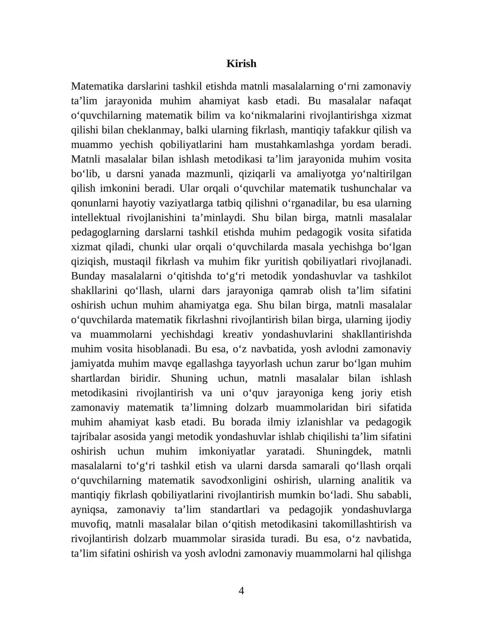 MATEMATIKA FANIDAN TAYYORLAGAN KURS ISHI 4