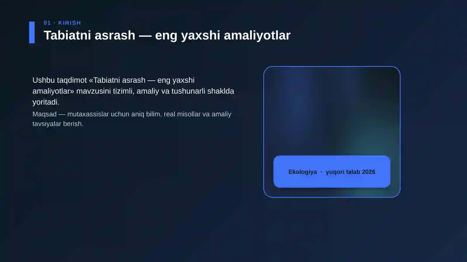 Tabiatni asrash - eng yaxshi amaliyotlar 4