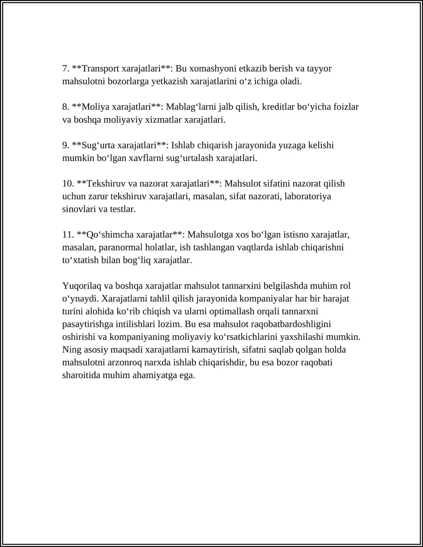 MAHSULOT TANNARXINI KAMAYTIRISHNING MIKROIQTISODIY ASOSLARI 4