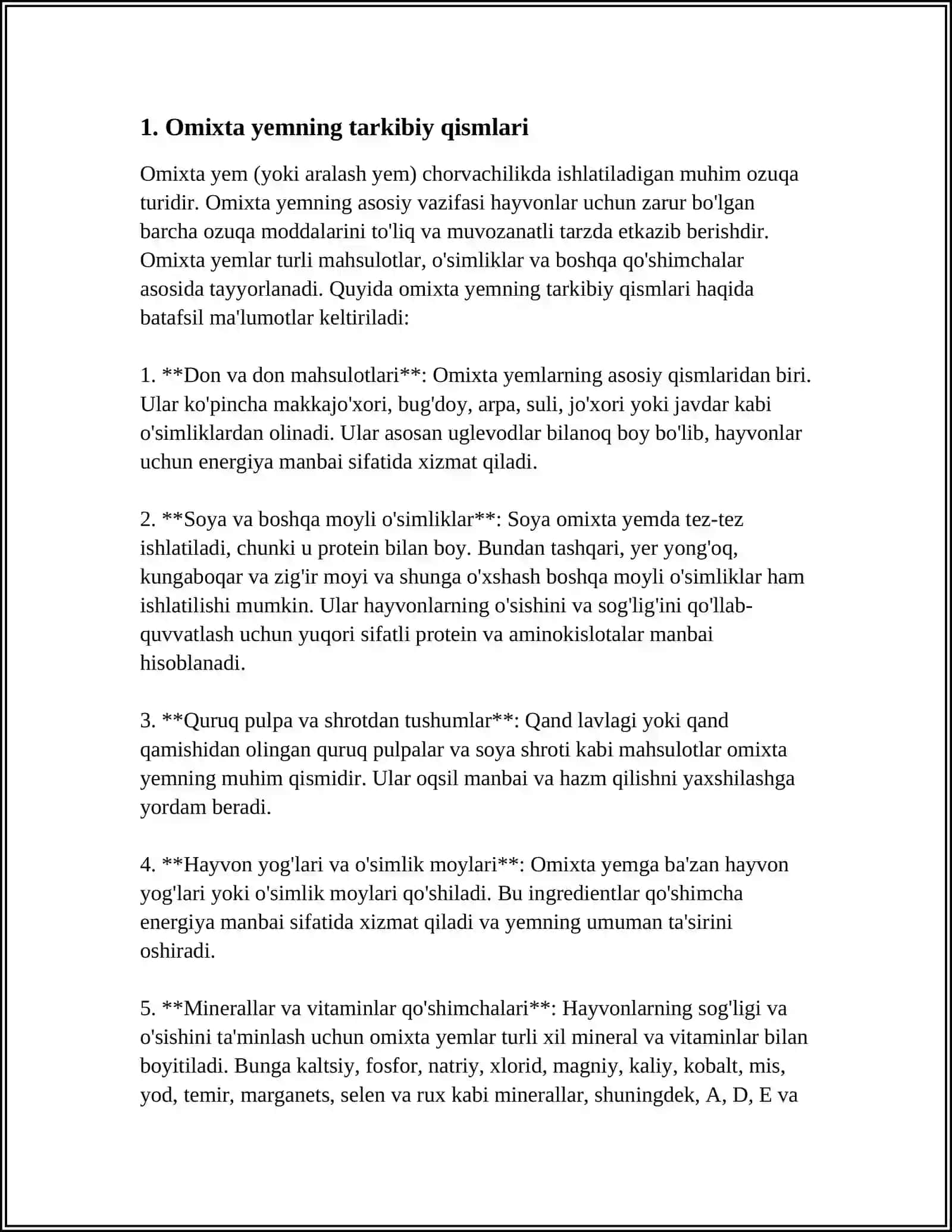OMIXTA YEMNING SIFATIGA QÒYILADIGAN TALABLARNI ÒRGANISH 4