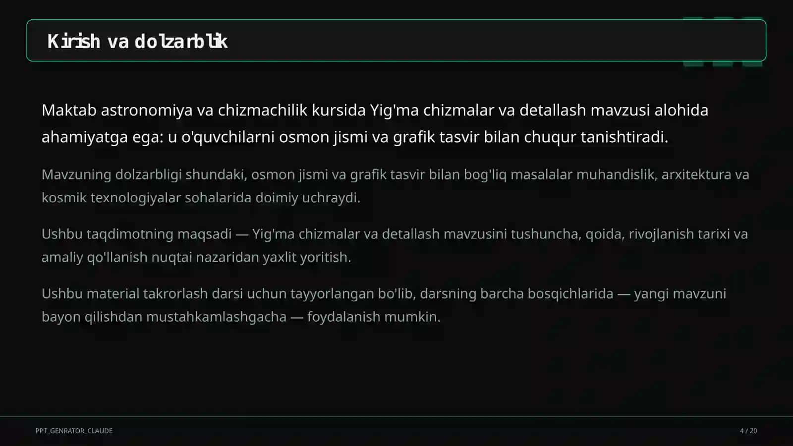 Yig'ma chizmalar va detallash (9-sinf) 4