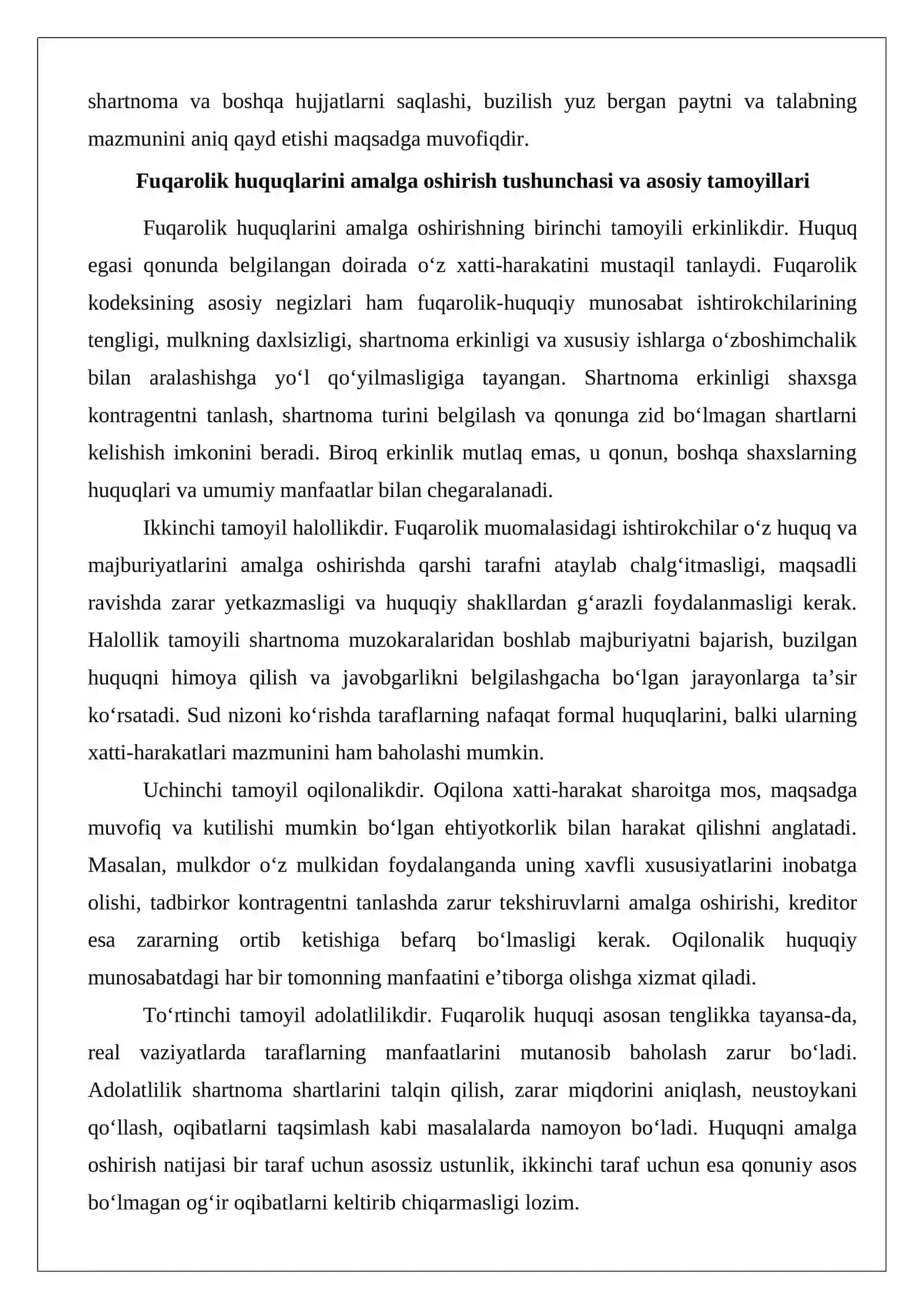 Fuqarolik huquqlarini amalga oshirish va himoya qilish 4