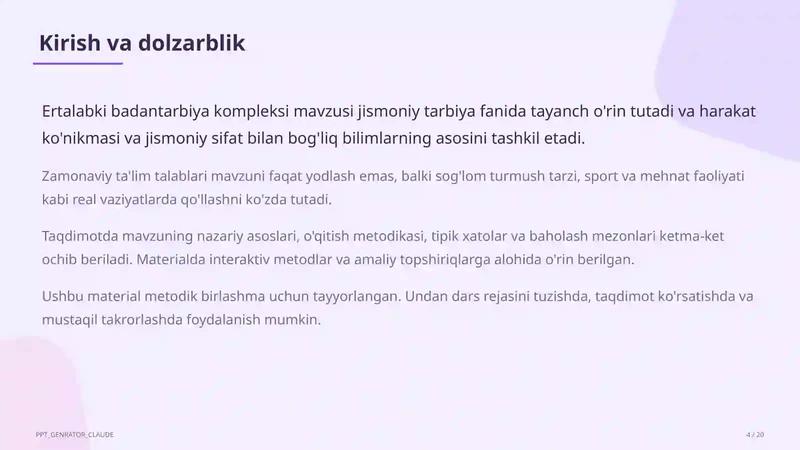 Ertalabki badantarbiya kompleksi (1-sinf) 4