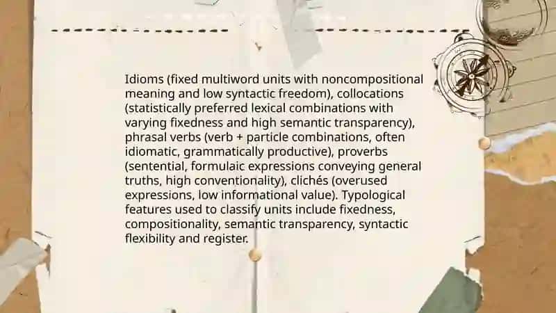 Idioms and Phraseological Units. Typological Features 4