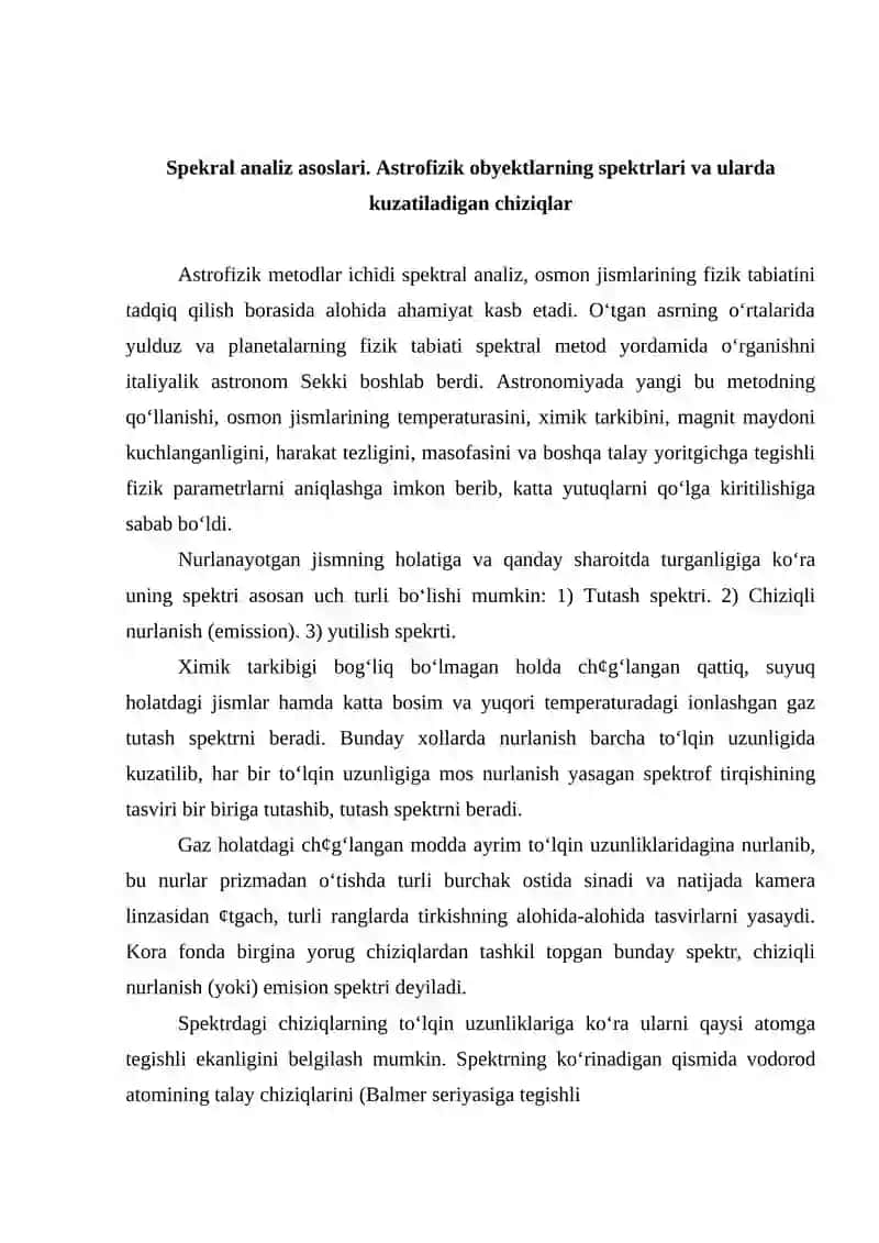 Astrofizika va nurlanish 4