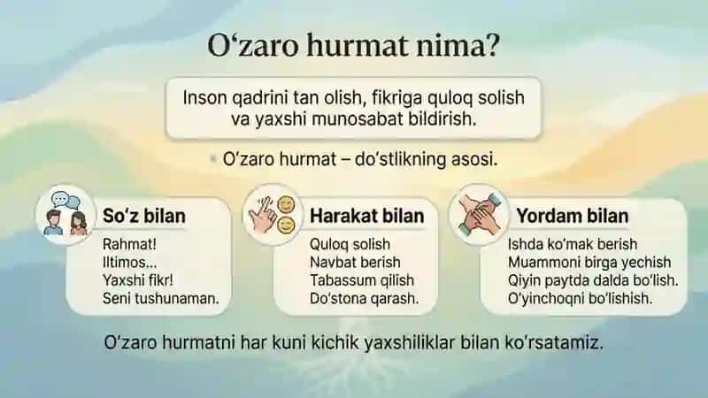 Do‘stlik va o‘zaro hurmat kalitidir 4