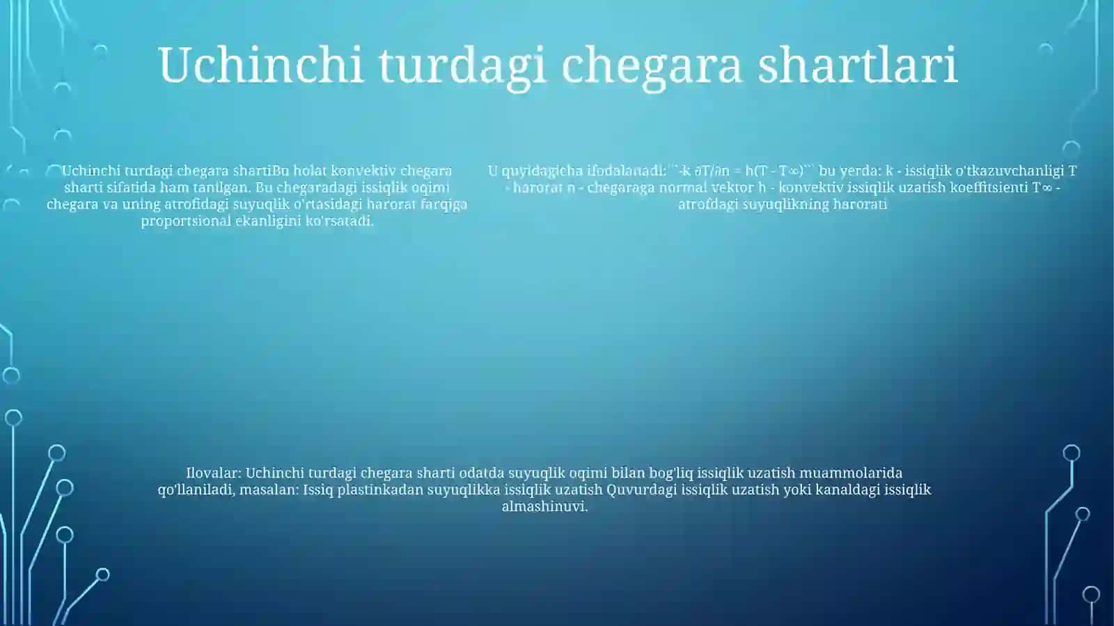 Chegara Shartlarining Uchinchchi Turida Statsionar Issiqlik OʻTkazuvchanlik 4