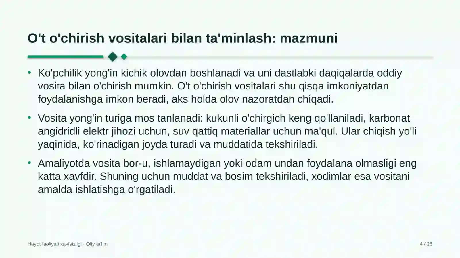 paxtachilikda o't o'chirish vositalari bilan ta'minlash 7150 4
