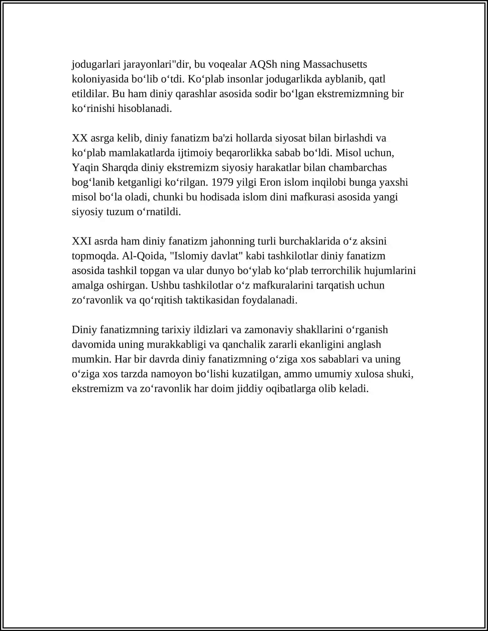 Diniy fanatizmning tarixi 4