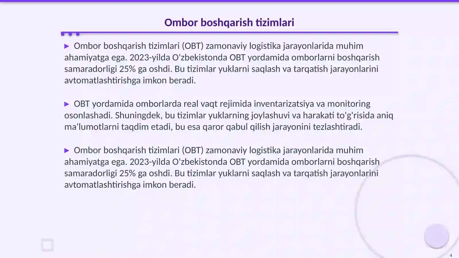 Ortish tushirish punktlari va omborlari 4