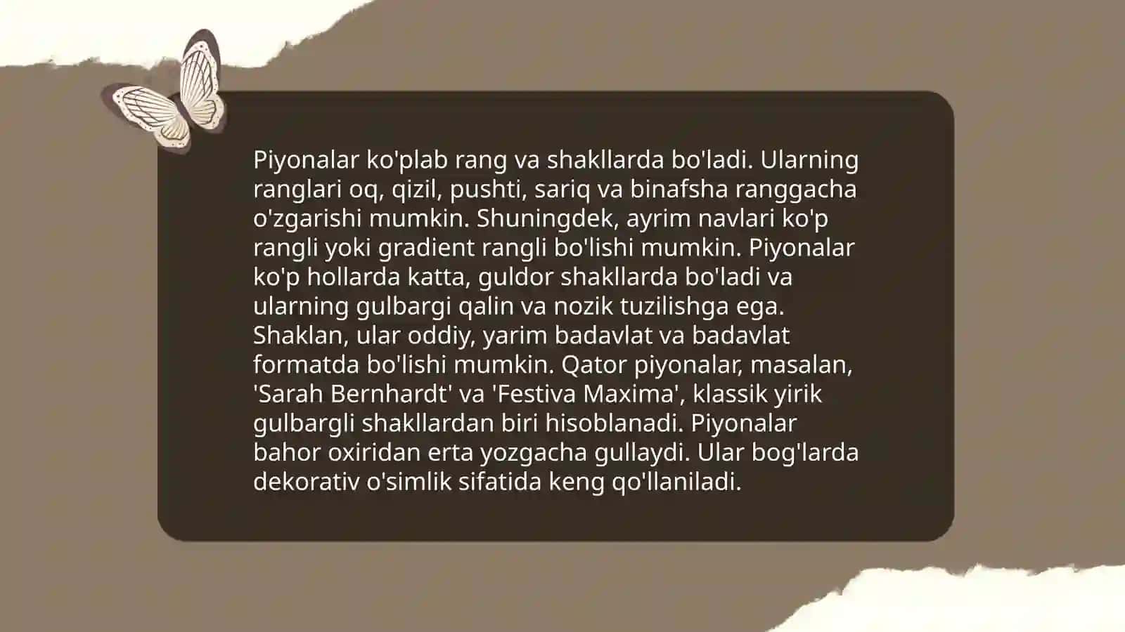 Piona guli haqida ma'lumot 4