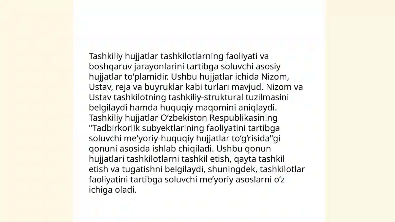 Tashkiliy hujjatlar va ularning turlari 4