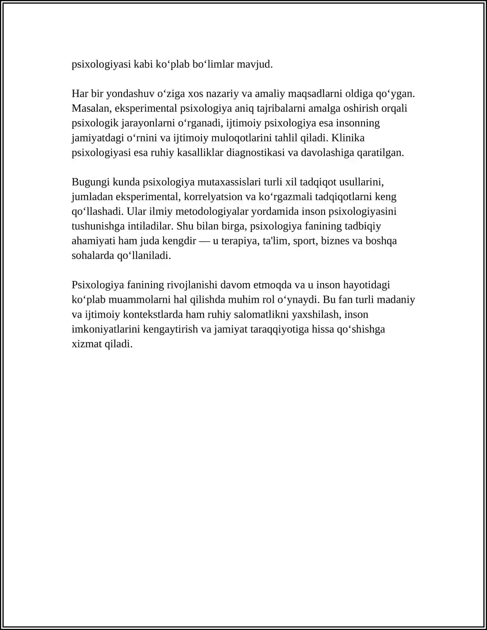 PSIXOLOGIYANING OʻRGANILISH BOSQICHLARI 4