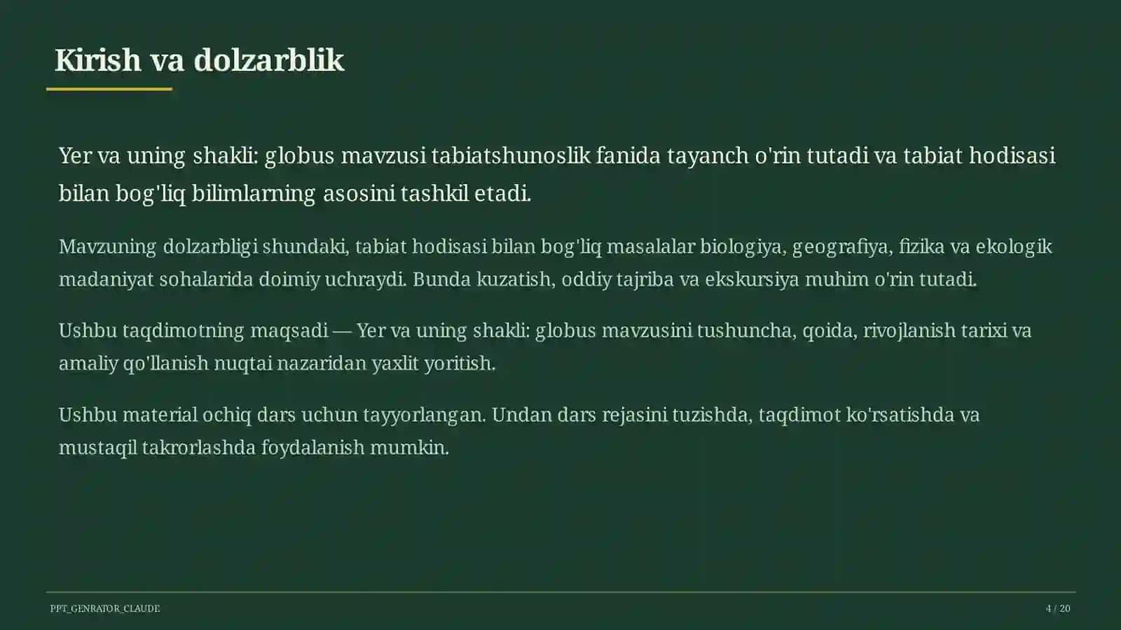 Yer va uning shakli: globus (3-sinf) 4