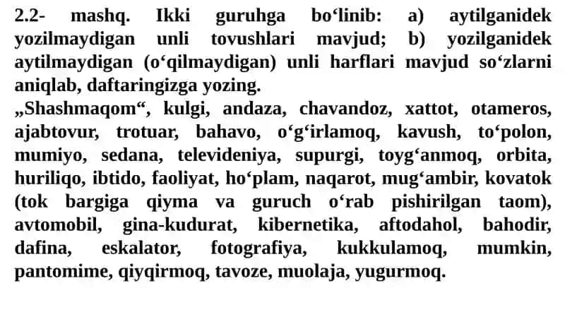 NUTQDA O‘ZGARUVCHI UNLILAR 4